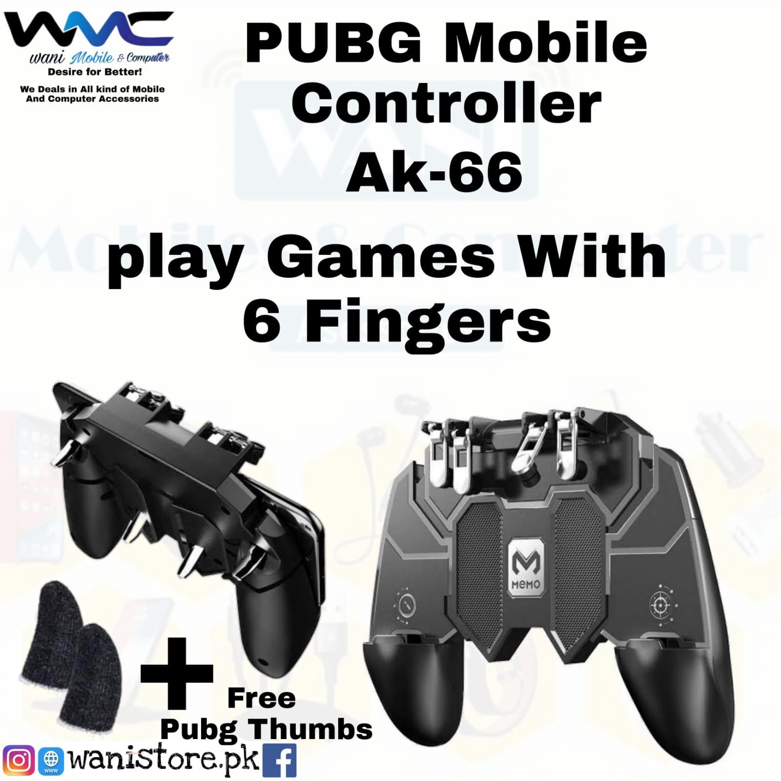 Ak 66 Gamepad Pubg Controller with free PUBG Thumbs wanistore.pk Ak 66 Gamepad Pubg Controller with free PUBG Thumbs wanistore.pk