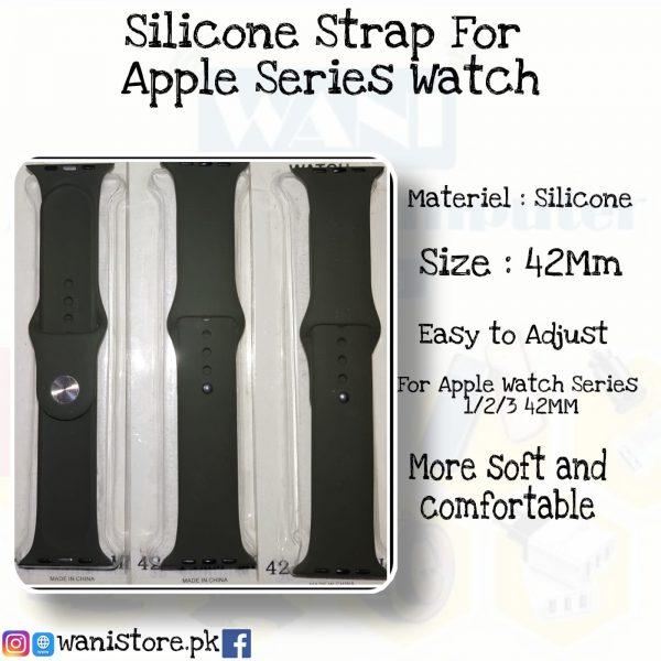 Silicone Strap For Apple Series Watch and W26 /w26+ /T500 / T500+ (Watch W26 + Strap /Watch T500 strap )