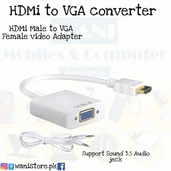 HDMI to VGA converter Video Adapter With 3.5 Audio jeck -