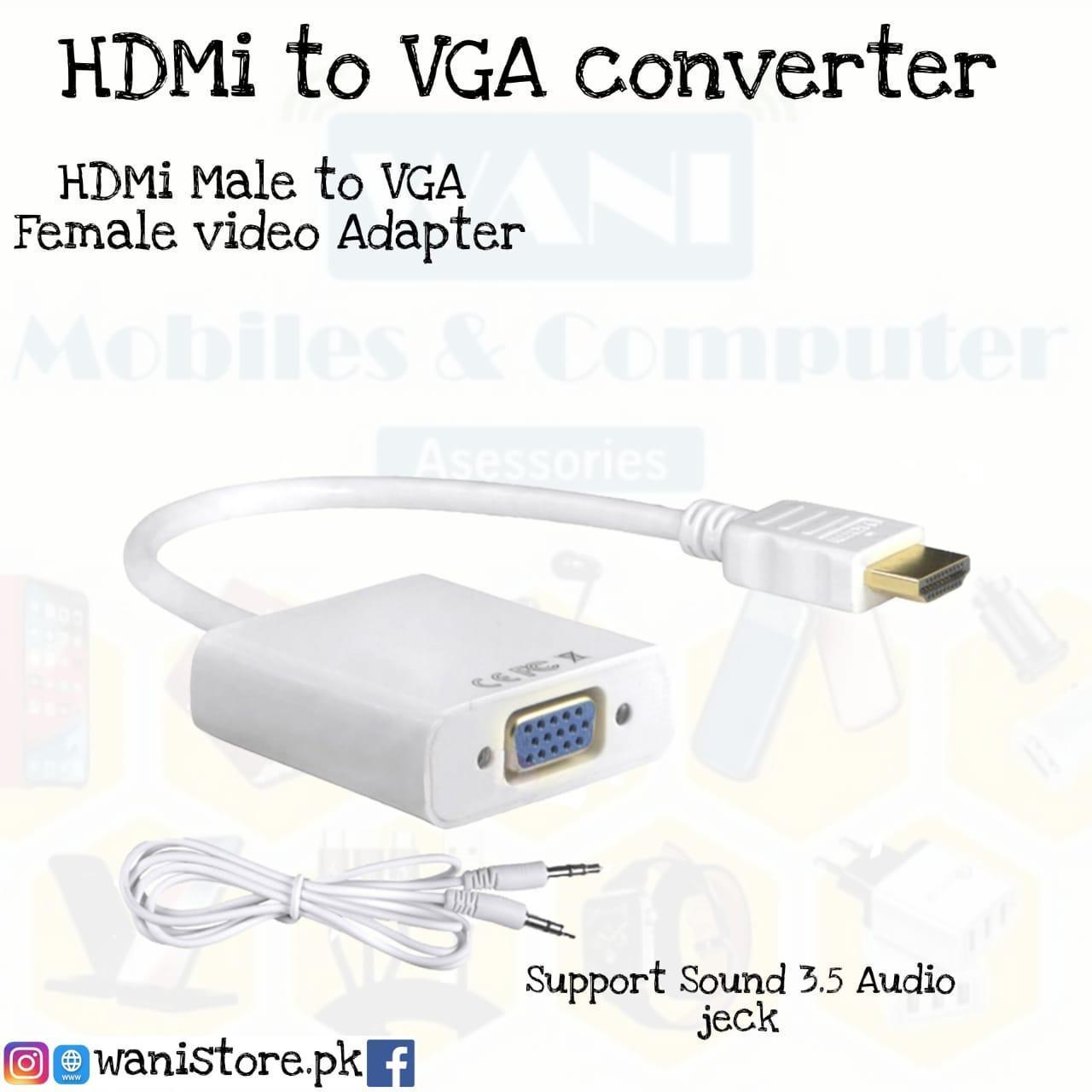 WhatsApp Image 2022-01-08 at 9.57.29 AM (3) HDMI to VGA converter Video Adapter With 3.5 Audio jeck - - Image 1