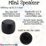 Mini Speaker Portable Wireless Bluetooth Coin Size speaker
