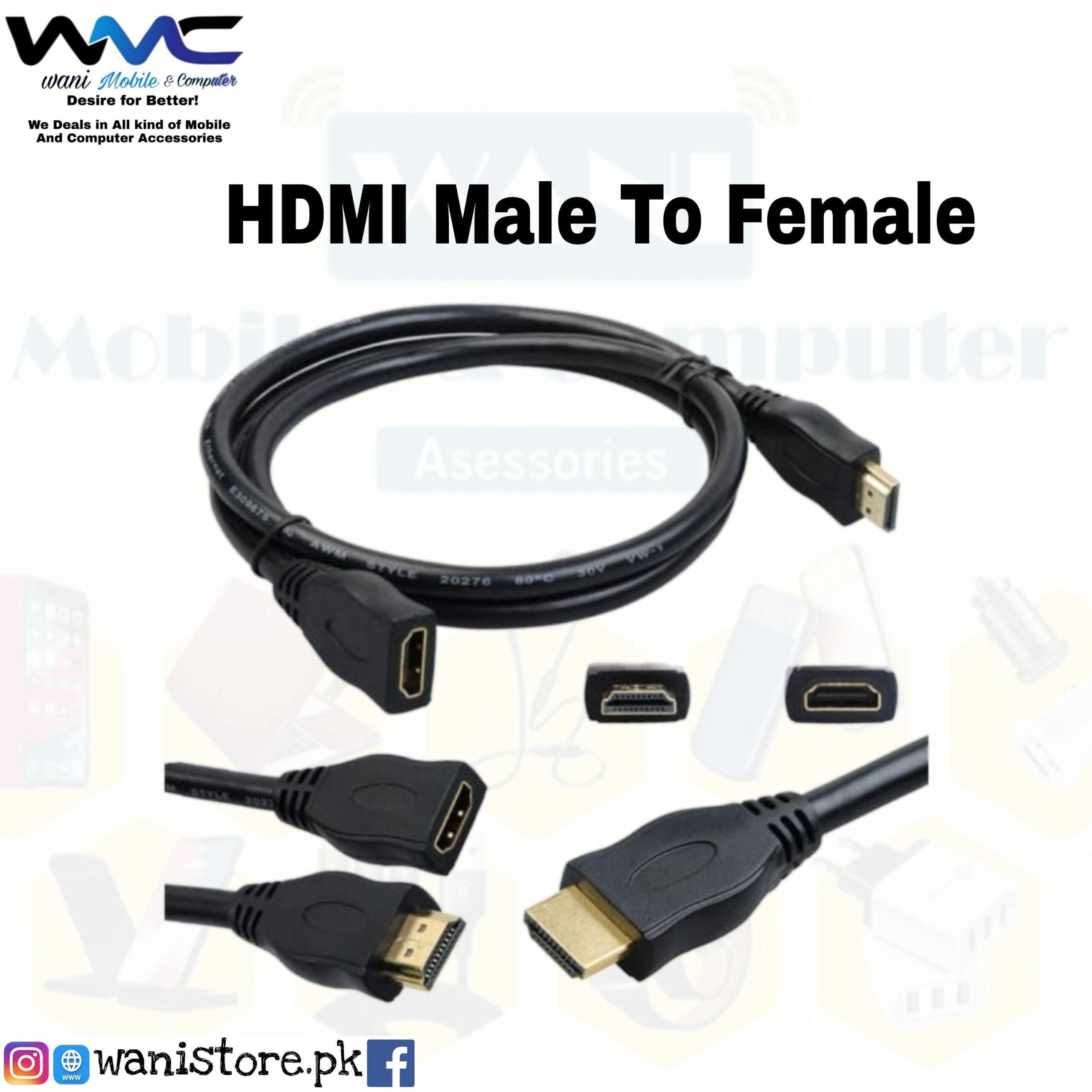 345018-1-scaled.jpg HDMI MALE FEMALE Extension Cable 0.3M - Image 1