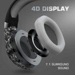 RUNMUS K2 PRO Camo-Grey Wired Gaming Headset, Red LED Lights with Mic, Over-Ear, Sound Stereo Bass and Noise Cancellation, 3.5mm Audio Plug, Padded Ear Cushion, for PS4/PS5/PC/Xbox - Image 5