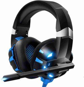 RUNMUS K2 PRO Camo-Grey Wired Gaming Headset, Red LED Lights with Mic, Over-Ear, Sound Stereo Bass and Noise Cancellation, 3.5mm Audio Plug, Padded Ear Cushion, for PS4/PS5/PC/Xbox - Image 4