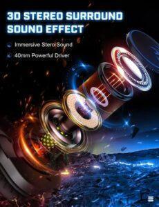 Eksa T8 Ps4 Gaming Wired Over Ear Headphones With Mic With Noise Canceling, Pc With Surround Stereo Sound, Led Light For Ps4, Pc, Laptop (Blue - Image 2