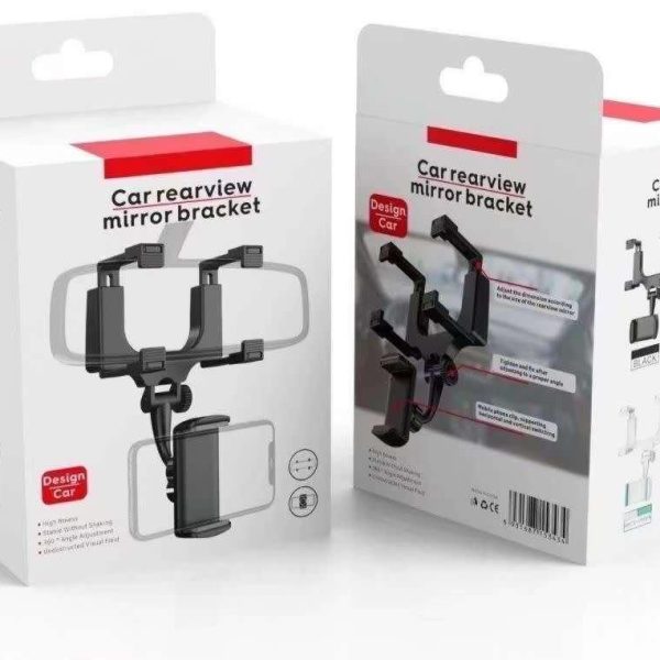 Car Phone Holder Car Rearview Mirror Mount Cellphone Stand 360 Degrees Smartphone Rear View Mirror Holder For Car Accessories