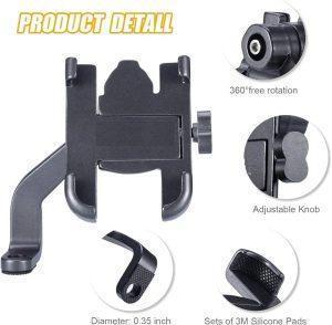 C1 Aluminium Metal Bike Stand Phone Holder – 360° Rotating, Shockproof & Anti-Slip Mobile Mount for Bikers & Riders by wanistore.pk - Image 2