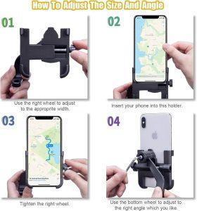 C1 Aluminium Metal Bike Stand Phone Holder – 360° Rotating, Shockproof & Anti-Slip Mobile Mount for Bikers & Riders by wanistore.pk - Image 4