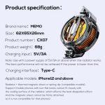 MEMO CX07 Magnetic Gaming Mobile Cooling Fan – Ultra Silent Semiconductor Radiator – USB Powered Phone Cooler for PUBG, Free Fire, COD – Best Mobile Gaming Accessory in Pakistan by Wanistore - Image 3