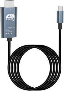 Type-C to HDMI Cable 4K 30Hz – 2 Meter USB-C to HDMI Video Cable – 3840x2160 UHD Resolution – Aluminum Alloy Build By Wanistore