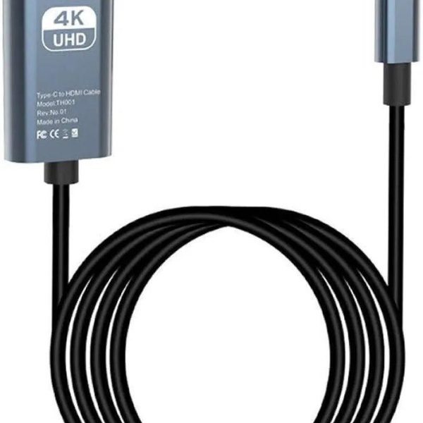 Type-C to HDMI Cable 4K 30Hz – 2 Meter USB-C to HDMI Video Cable – 3840x2160 UHD Resolution – Aluminum Alloy Build By Wanistore