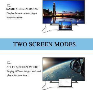 Type-C to HDMI Cable 4K 30Hz – 2 Meter USB-C to HDMI Video Cable – 3840x2160 UHD Resolution – Aluminum Alloy Build By Wanistore - Image 5