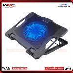 S100 Laptop Cooling Pad – Ultra-Slim USB Powered Notebook Cooler with Blue LED Fan – Supports Laptops up to 17 Inches | Adjustable Stand | Silent High-Speed Fan by Wani