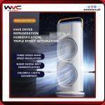 Buy New Multifunctional Dual Head Fan – Nano Humidifier | LED Light | Rechargeable | Remote Controlled | Portable Cooling Fan by wani