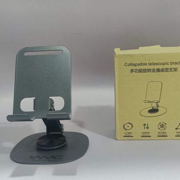 WMC Metal Mobile Phone Stand – Adjustable & Foldable Table Stand for All Smartphones in Pakistan