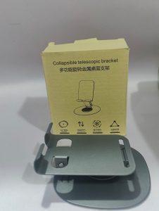 WMC Metal Mobile Phone Stand – Adjustable & Foldable Table Stand for All Smartphones in Pakistan - Image 4