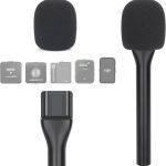 Wireless Microphone Handheld Grip – Interview Mic Handle – Durable Plastic Mic Holder – Lightweight & Anti-Slip – Ideal for Interviews, Vlogging, Reporting – Best Mic Grip in Pakistan by Wani