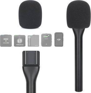 Wireless Microphone Handheld Grip – Interview Mic Handle – Durable Plastic Mic Holder – Lightweight & Anti-Slip – Ideal for Interviews, Vlogging, Reporting – Best Mic Grip in Pakistan by Wani