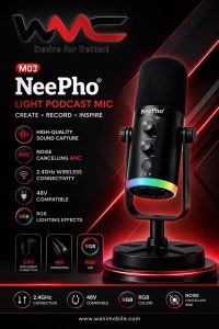 NeePho M03 RGB Wireless Podcast and Gaming Microphone, best price in Pakistan - Wani Mobile and Computers