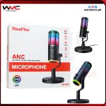 Neepho NP-M01 condenser microphone showing gain and volume control knobs