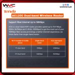 Tenda AC5 wireless router AC1200 best price in Pakistan for home and office internet
