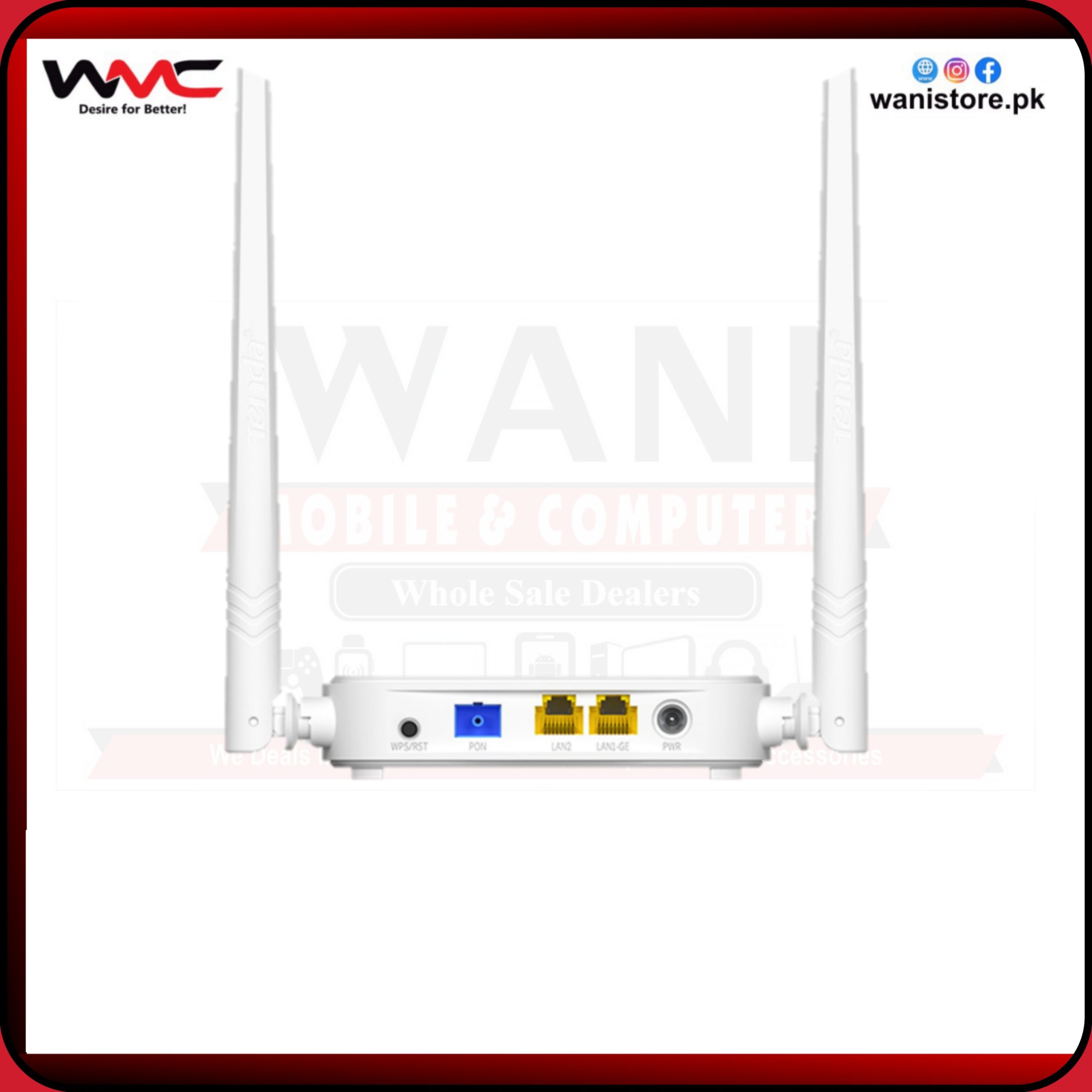 2026/06/1000668258-scaled.jpg Tenda HG3 XPON Fiber Router N300 WiFi ONT ONU – GPON/EPON FTTH Router - Image 1