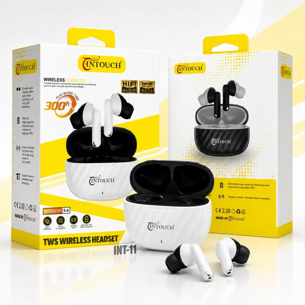 InTouch INT 11 Wireless Earbuds Bluetooth 5.3 Airbuds with HD Sound Touch Control