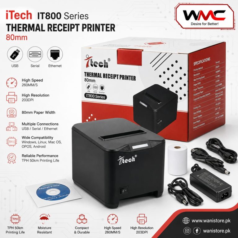iTech IT-800 80mm Thermal Receipt Printer | USB POS Printer with Auto Cutter – Wanistore.pk