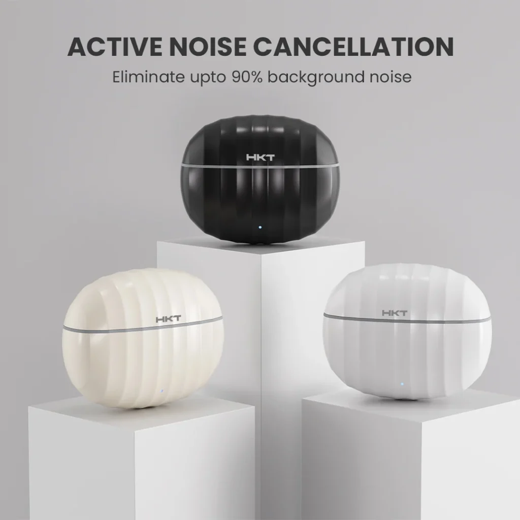 HKT Swanky Wireless Earbuds (Airbuds) in Pakistan – 180Hrs Standby | ANC Quad Mic | BT 5.4 | IPX5 | Wani Store