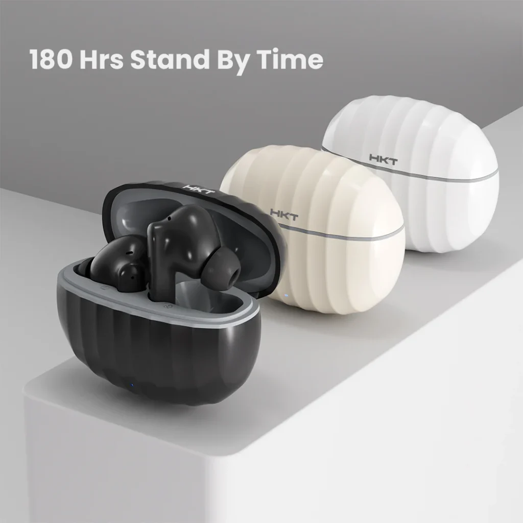 HKT Swanky Wireless Earbuds (Airbuds) in Pakistan – 180Hrs Standby | ANC Quad Mic | BT 5.4 | IPX5 | Wani Store